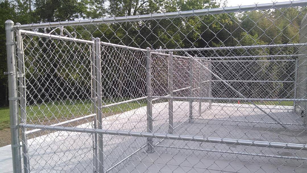 Galvanized chain link fence and gate